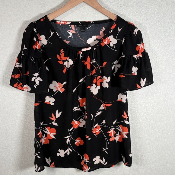 Ann Taylor Tops - Ann Taylor Black and Red Floral Blouse
